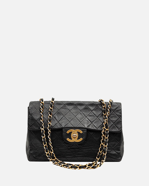 Chanel 90s Sac Timeless Jumbo - Cuir noir
