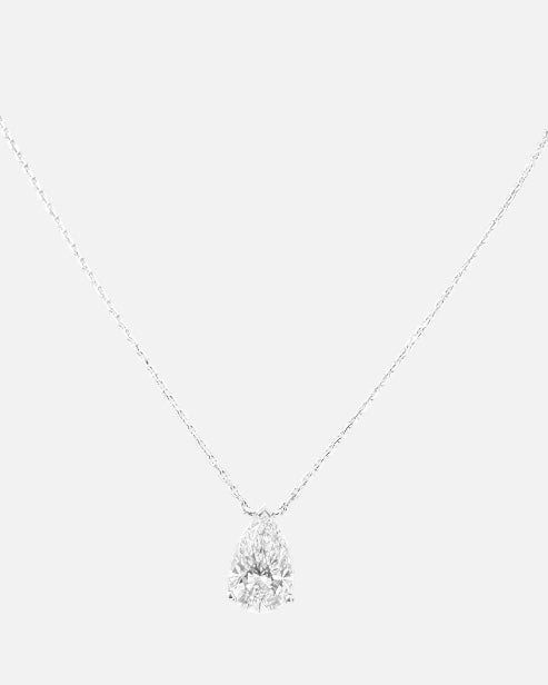 Pendentif diamant de laboratoire poire 2,30 ct – Or blanc 18 k