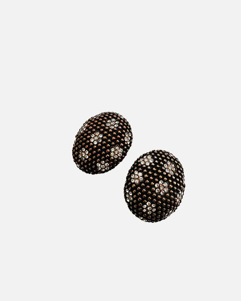 Boucles d’oreilles Yves Saint Laurent serties de strass Swarovski
