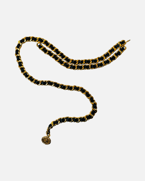 Ceinture Chanel “Quilted Chain & Leather” - Collection 1995 (Double rang)