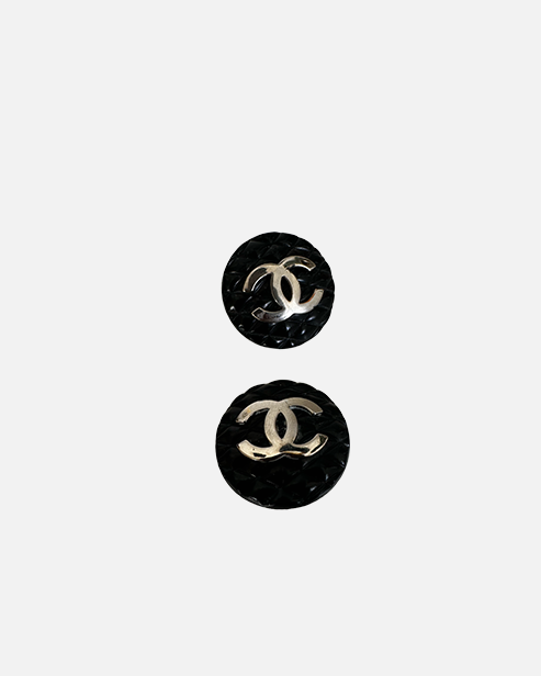 Boucles d’oreilles Chanel logo noir